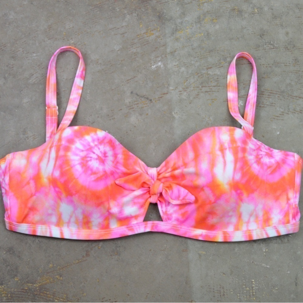 SUNDAZED Beka Tie-Dyed Bow Bikini Top,‎ 32DD and 34D, NWT